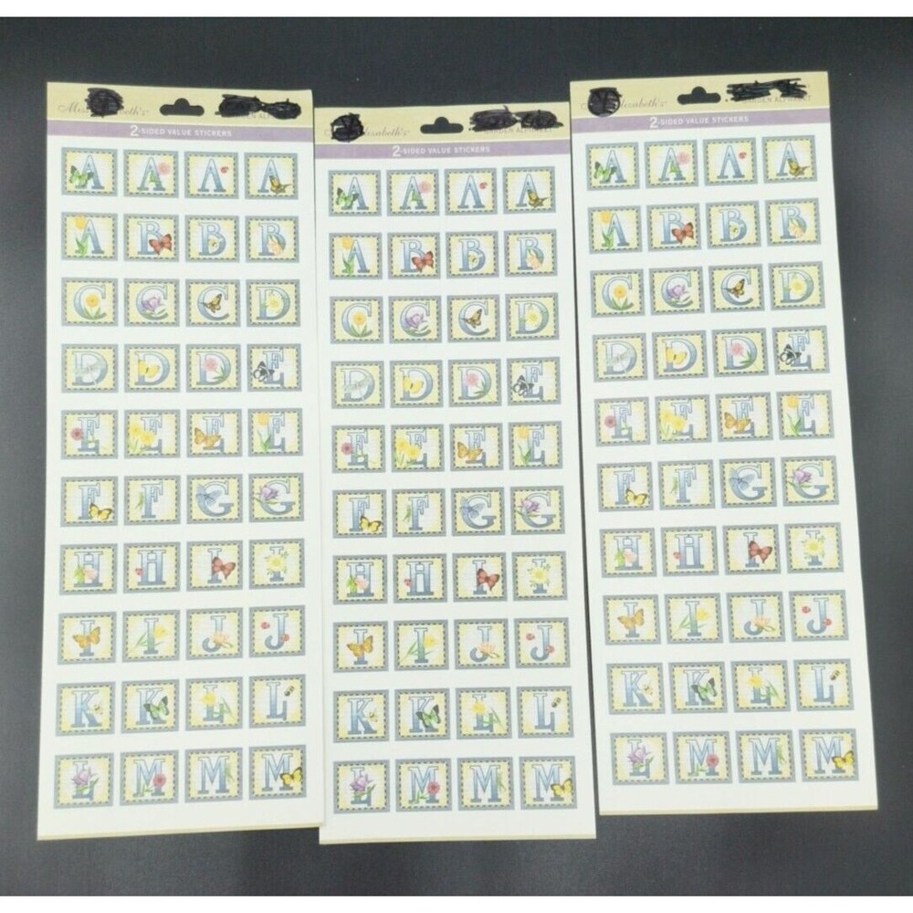 Miss Elizabeth's Stickers "Garden Alphabet" 3 pack Crafts Stationery Scrapbook